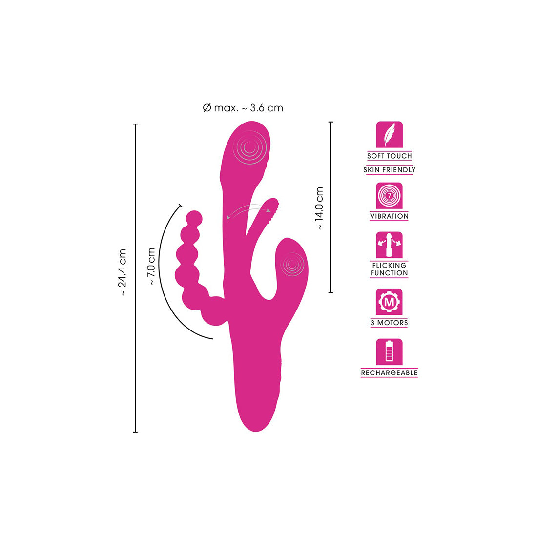 Vibrador Triplo Com Língua