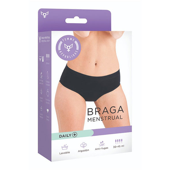 CUECA MENSTRUAL PRETO DAILY+