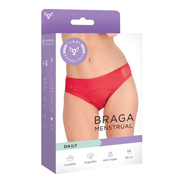 CUECA MENSTRUAL VERMELHO DAILY