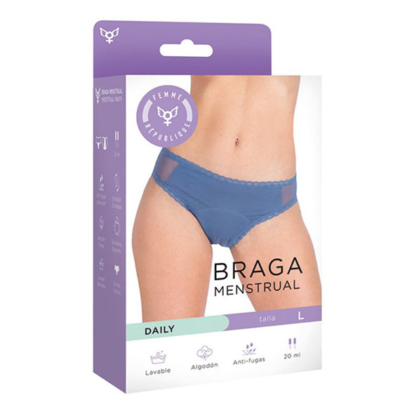 CUECA MENSTRUAL AZUL DAILY