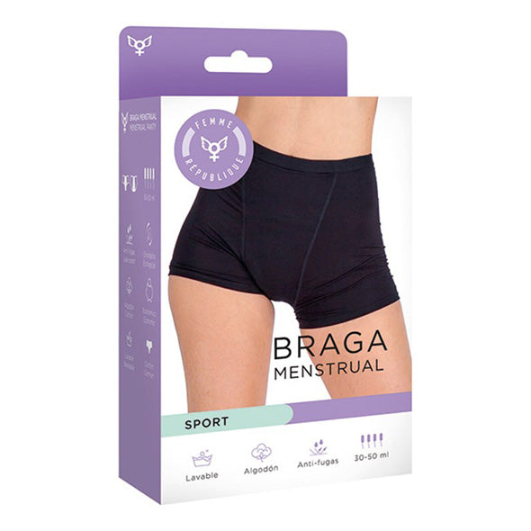 CUECA MENSTRUAL PRETA SPORT