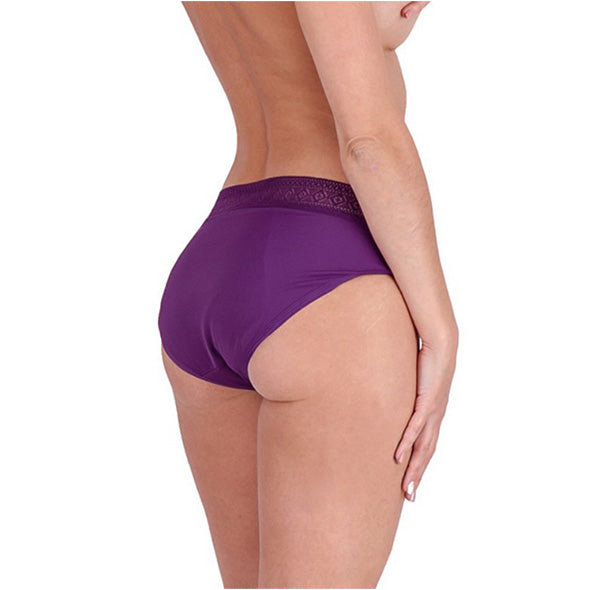 CUECA MENSTRUAL RENDA GEOMÉTRICA ROXA DAILY +