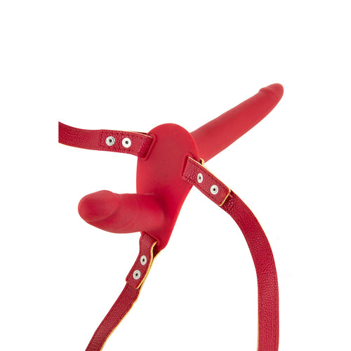 Arnês Strap-On Duplo Vermelho