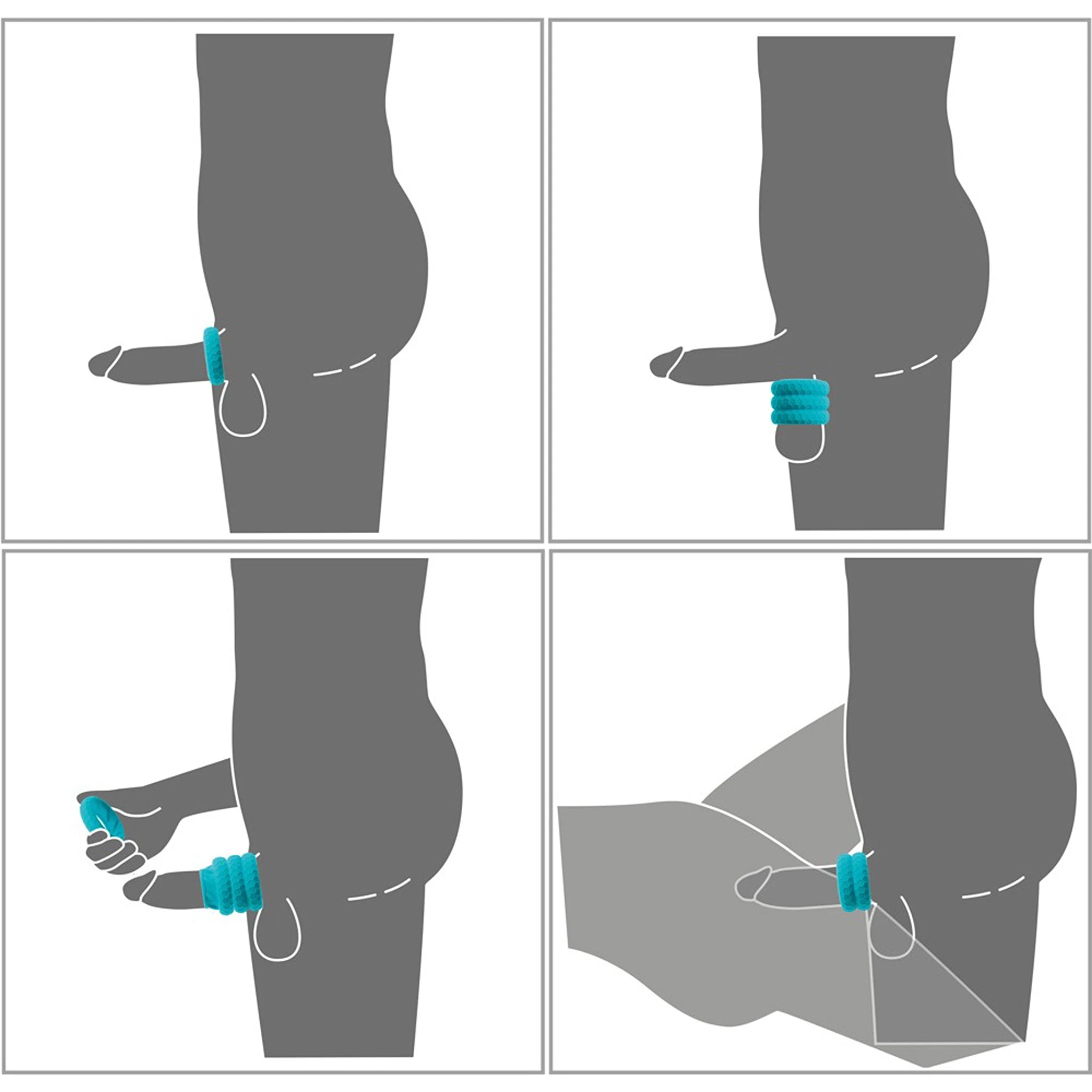 Conjunto de Anéis Penianos Multifunções 3 em 1