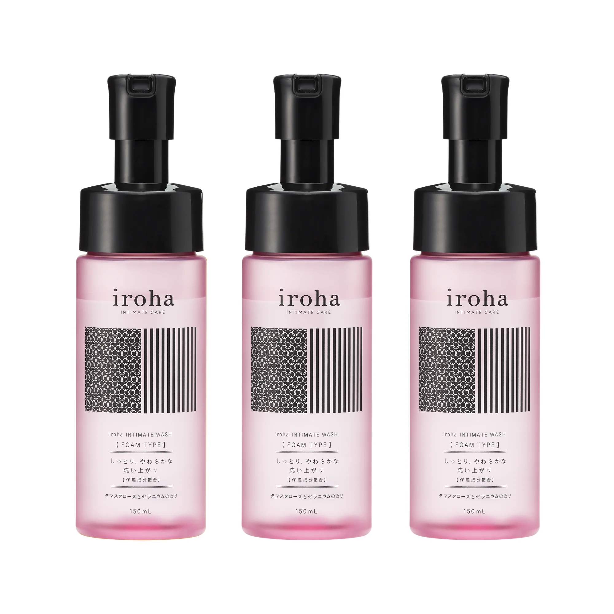 Espuma de Lavagem Íntima iroha Damask Rose & Geranium - 150ml
