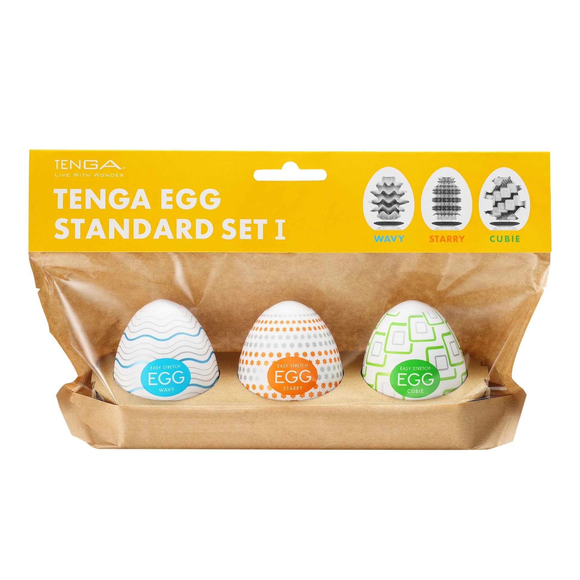 Pack de 3 Masturbadores Masculinos Descartáveis TENGA EGG Standard (Pack 1)