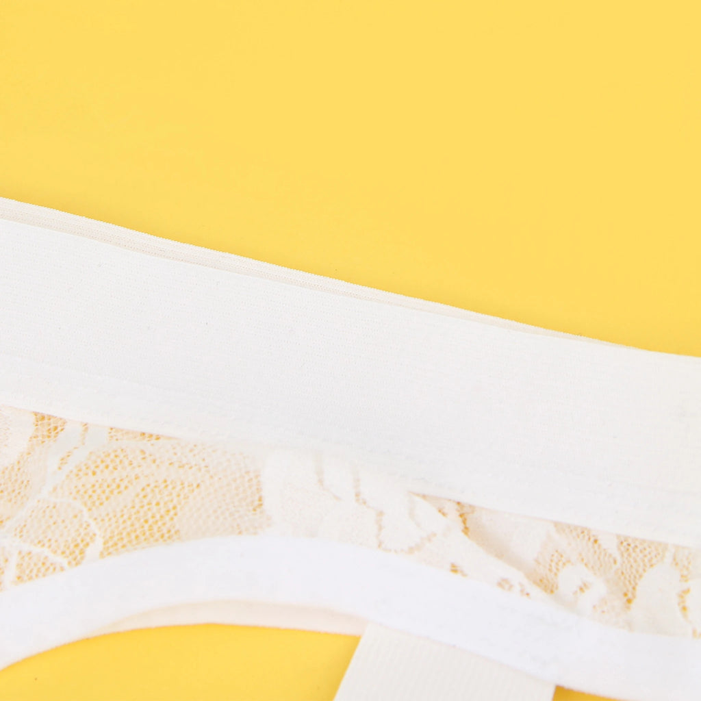 Jockstrap Masculino em Renda Branca Transparente - S