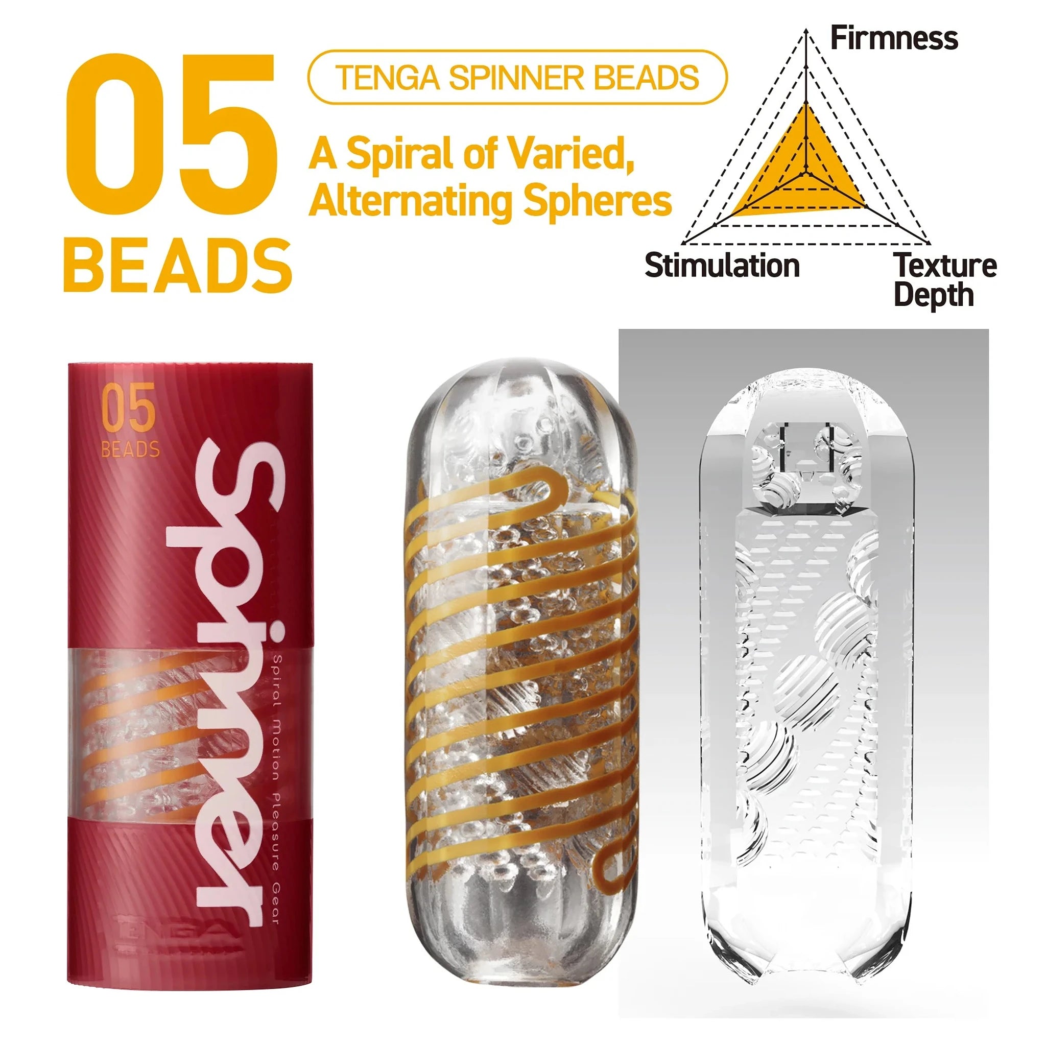 Masturbador Masculino Reutilizável TENGA Spinner 05 Beads