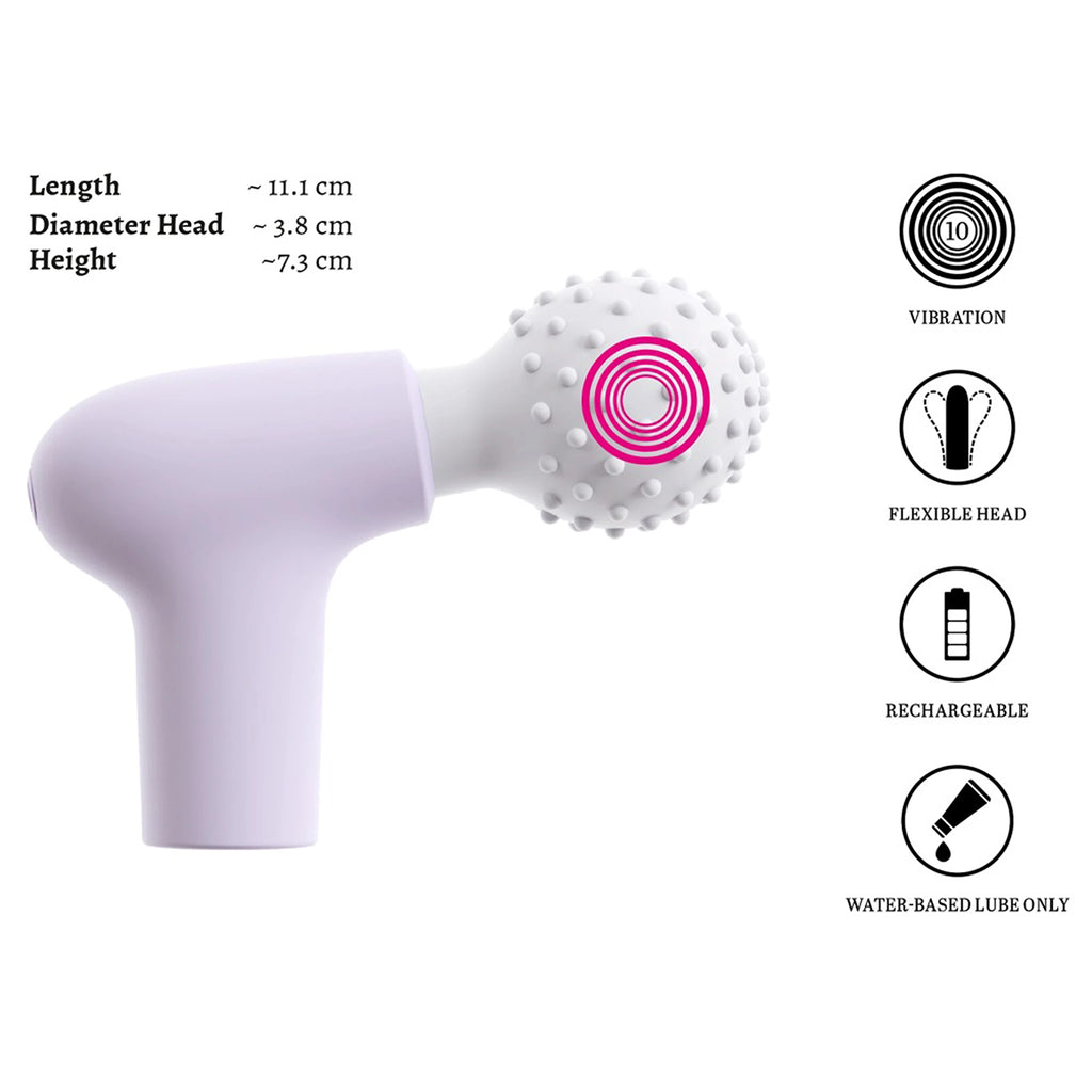 Mini Vibrador Massajador Tipo Pistola em Silicone Roxo (11,1 cm)