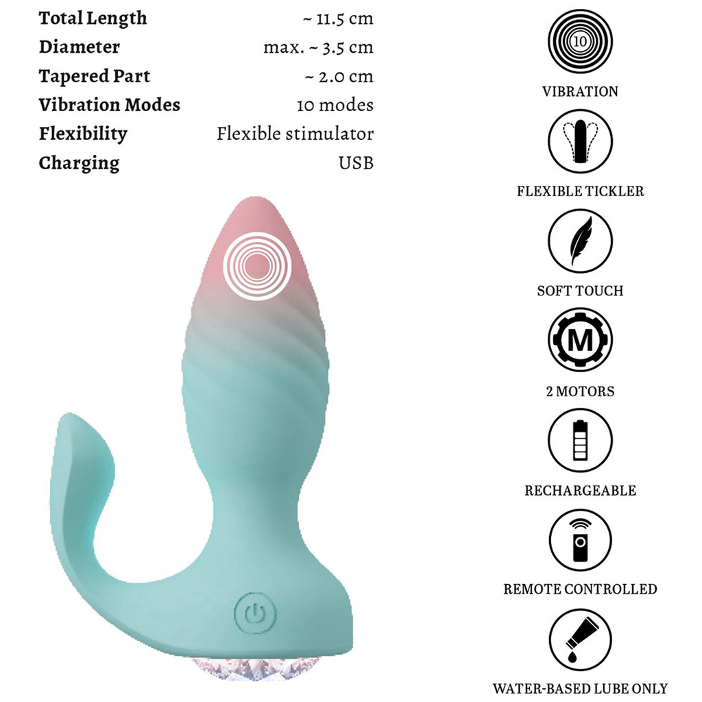 Plug Anal Vibratório de Silicone com Estimulador Perineal e Comando