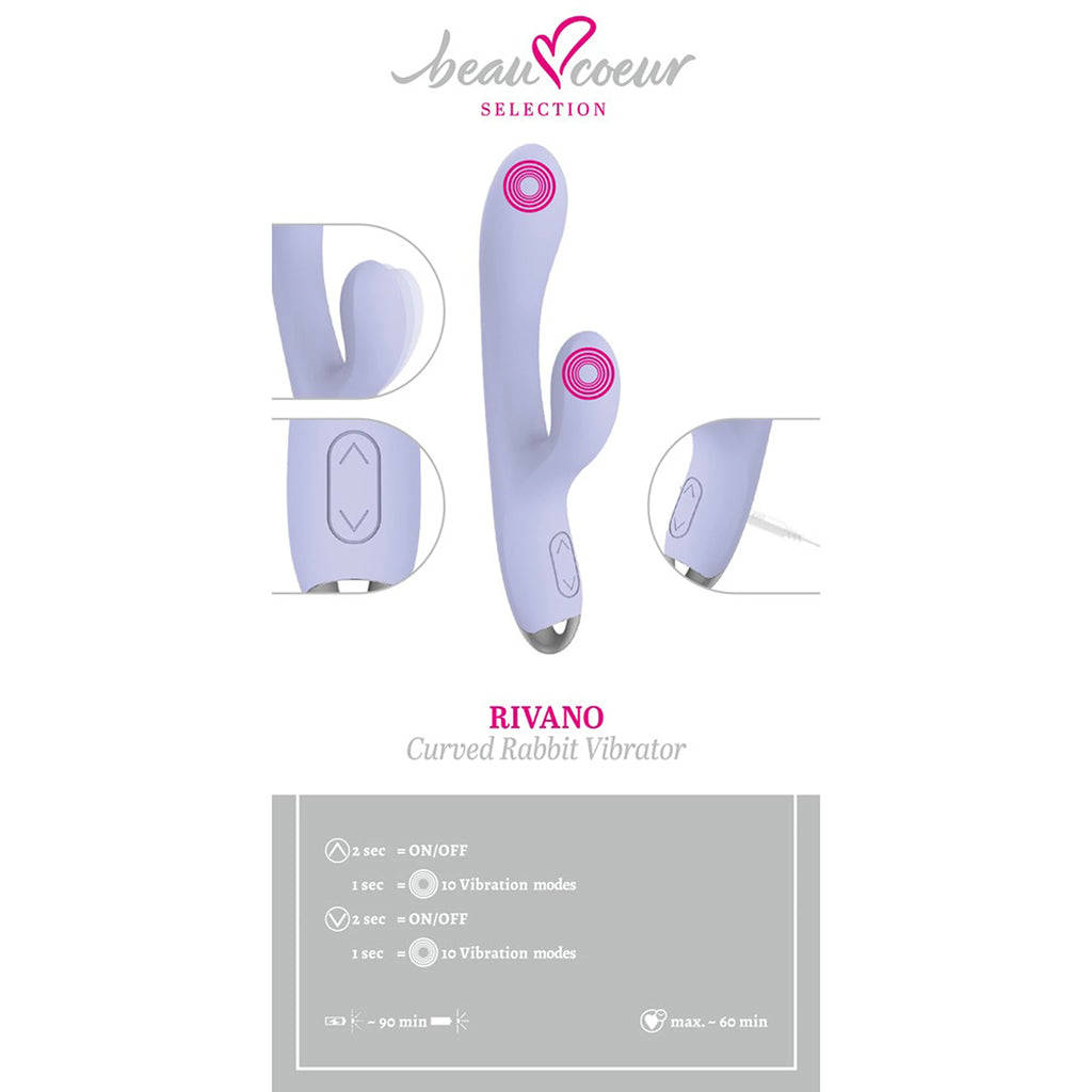 Vibrador Rabbit Curvo Rivano com Motores Independentes