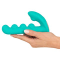 Vibrador Rabbit de Esferas em Silicone Turquesa (17 cm)