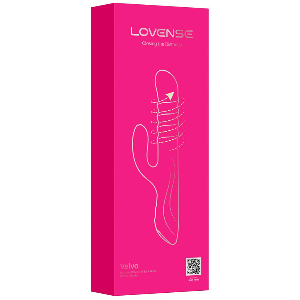 Vibrador Rabbit Rotativo Lovense Velvo Rosa c/ Controlo por App